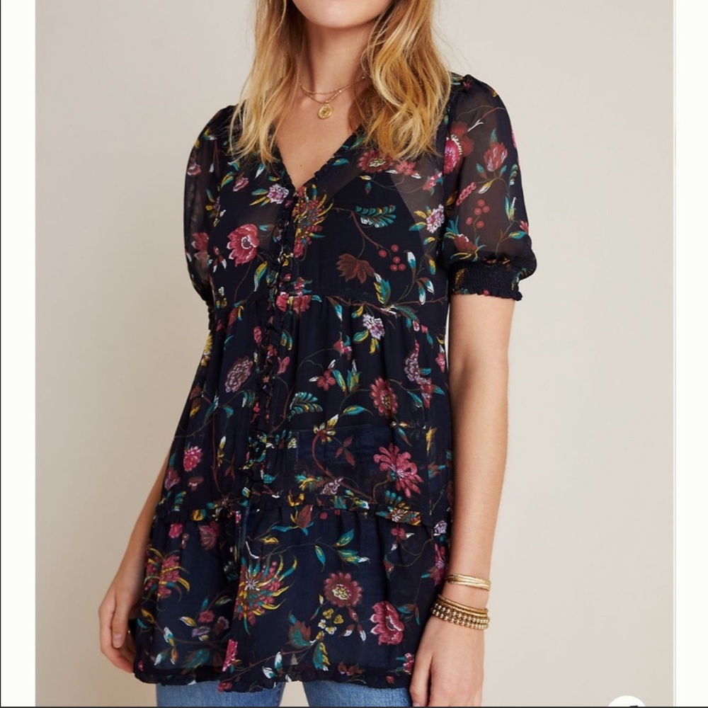 Anthropologie Salzburg Sheer Tunic, size Small